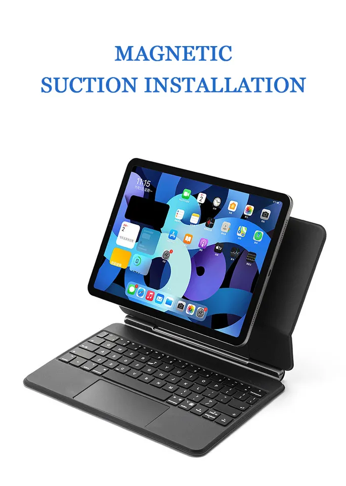 Tainuo Rotating Leather Cover New BT Wireless Trackpad Keyboard Case For iPad Pro 10.9 11 12.9 inch