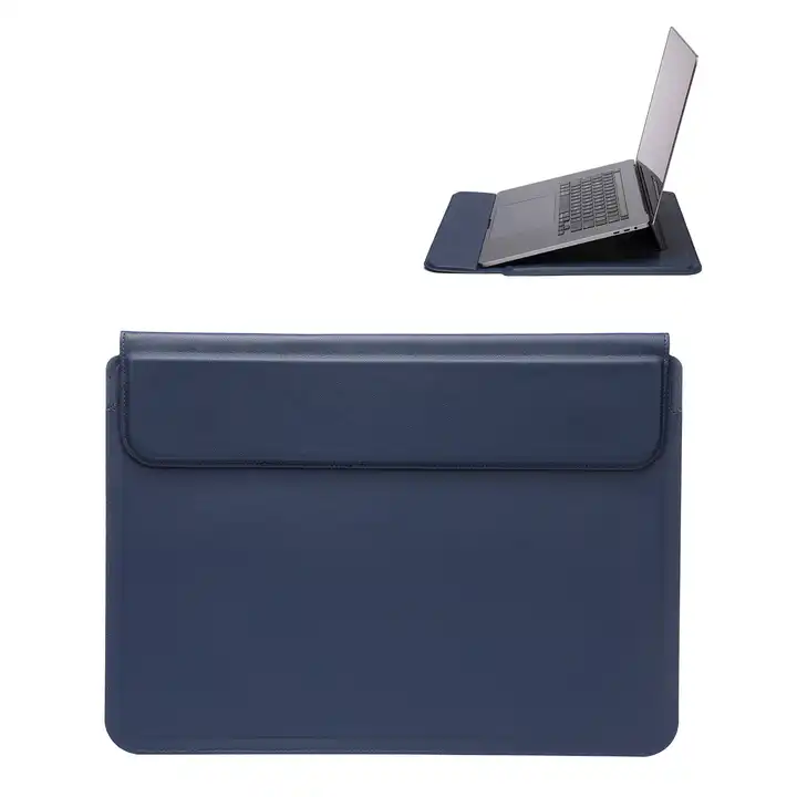 Tainuo 2023 Factory ultra thin foldable notebook stand bag pu leather laptop sleeve case laptop holder bag cover leather bag with stand