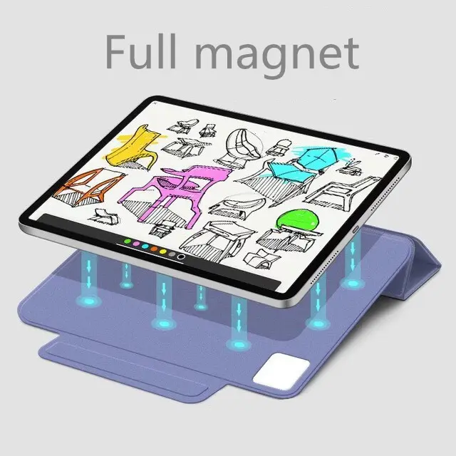 Tainuo Shockproof Foldable Stand Shell Texture Leather Transparent Cover Case for ipad cover mini 6