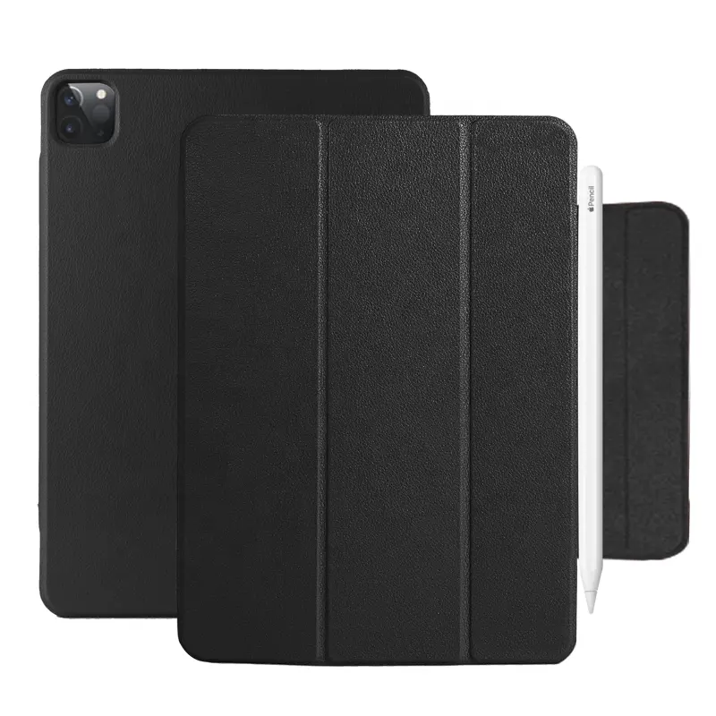Tainuo 360 Full Cover Case Shockproof Flip Kickstand Leather Case For Ipad Pro 12.9 360 Case 2018-2021 Hard Crystal Clear Back Shell