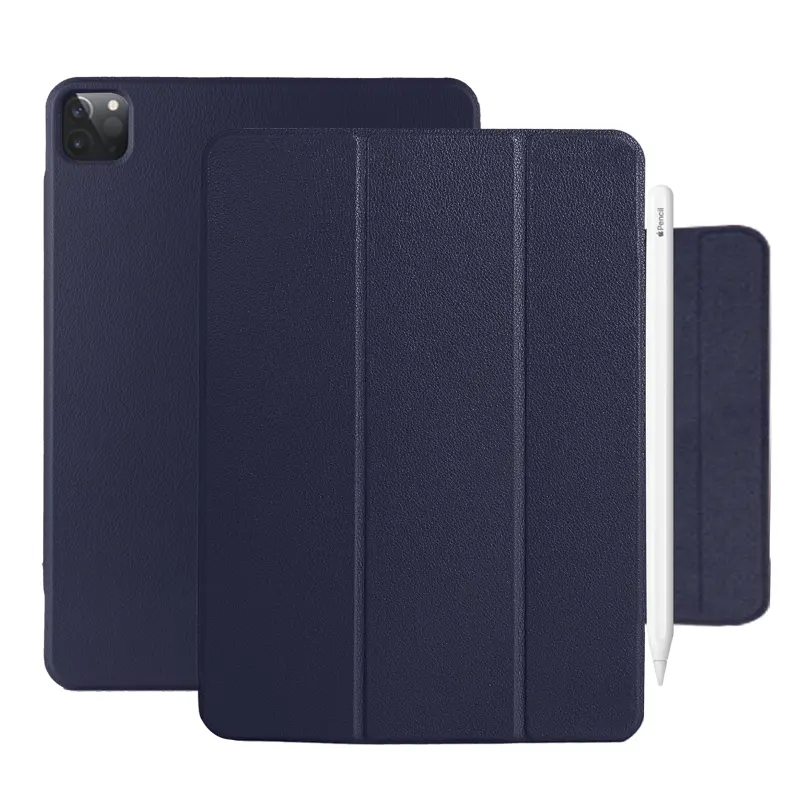 Tainuo 360 Full Cover Case Shockproof Flip Kickstand Leather Case For Ipad Pro 12.9 360 Case 2021 Hard Crystal Clear Back Shell